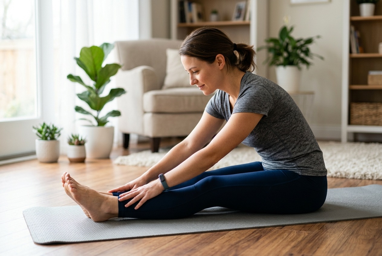 paciente haciendo ejercicio de estiramiento