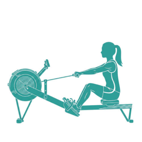 Icono de mujer haciendo remo